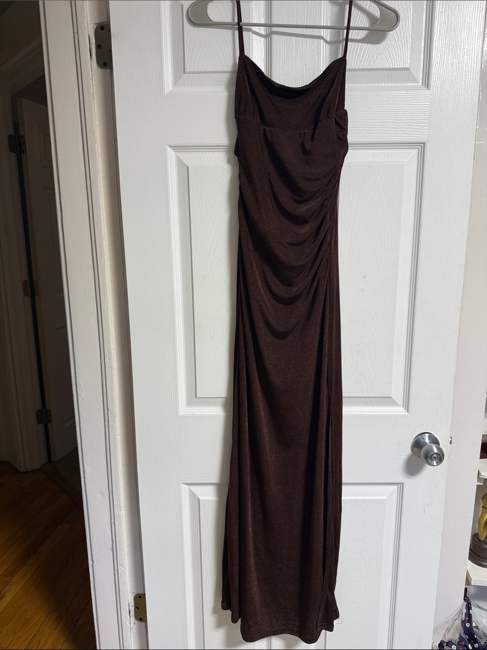 Lulu's Chocolate Brown Spaghetti-Strap Maxi Dress